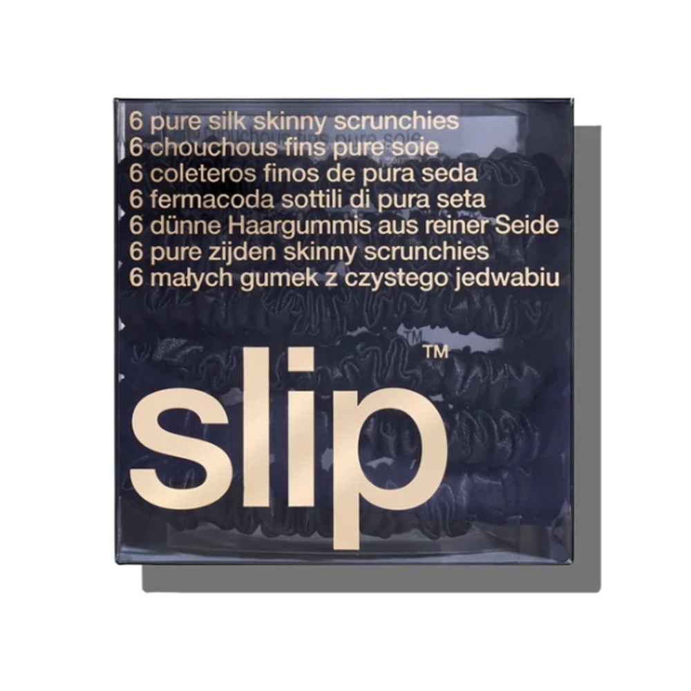 SLIP BLACK SKINNY SCRUNCHIES | SET OF 6